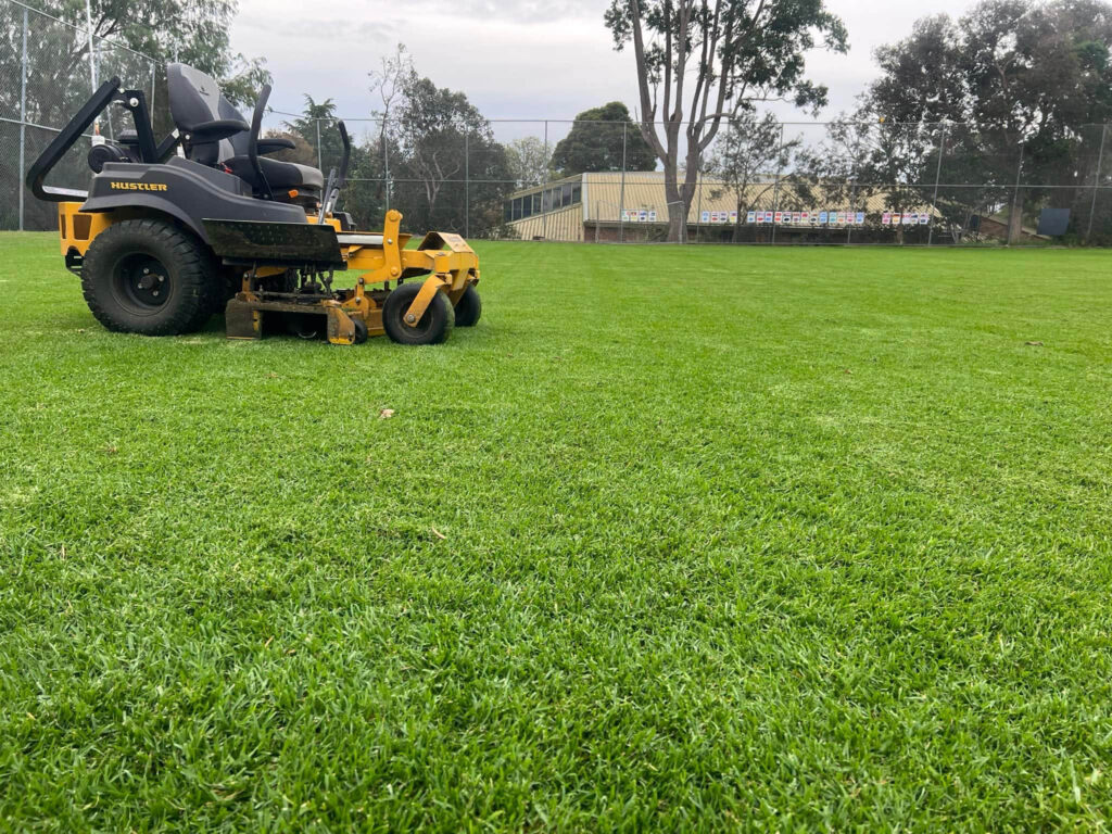 Frankston grounds maintenance with ride on mower